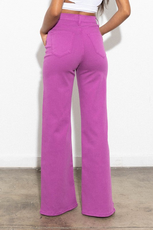 Vibrant MIU Front Slit Jeans