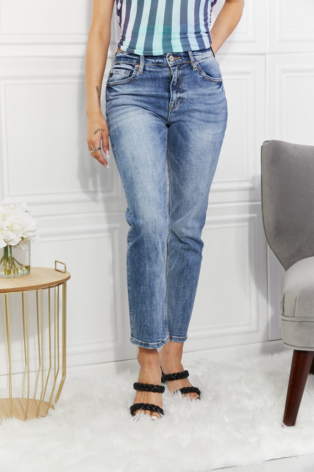 Kancan Full High Rise Slim Straight Jeans