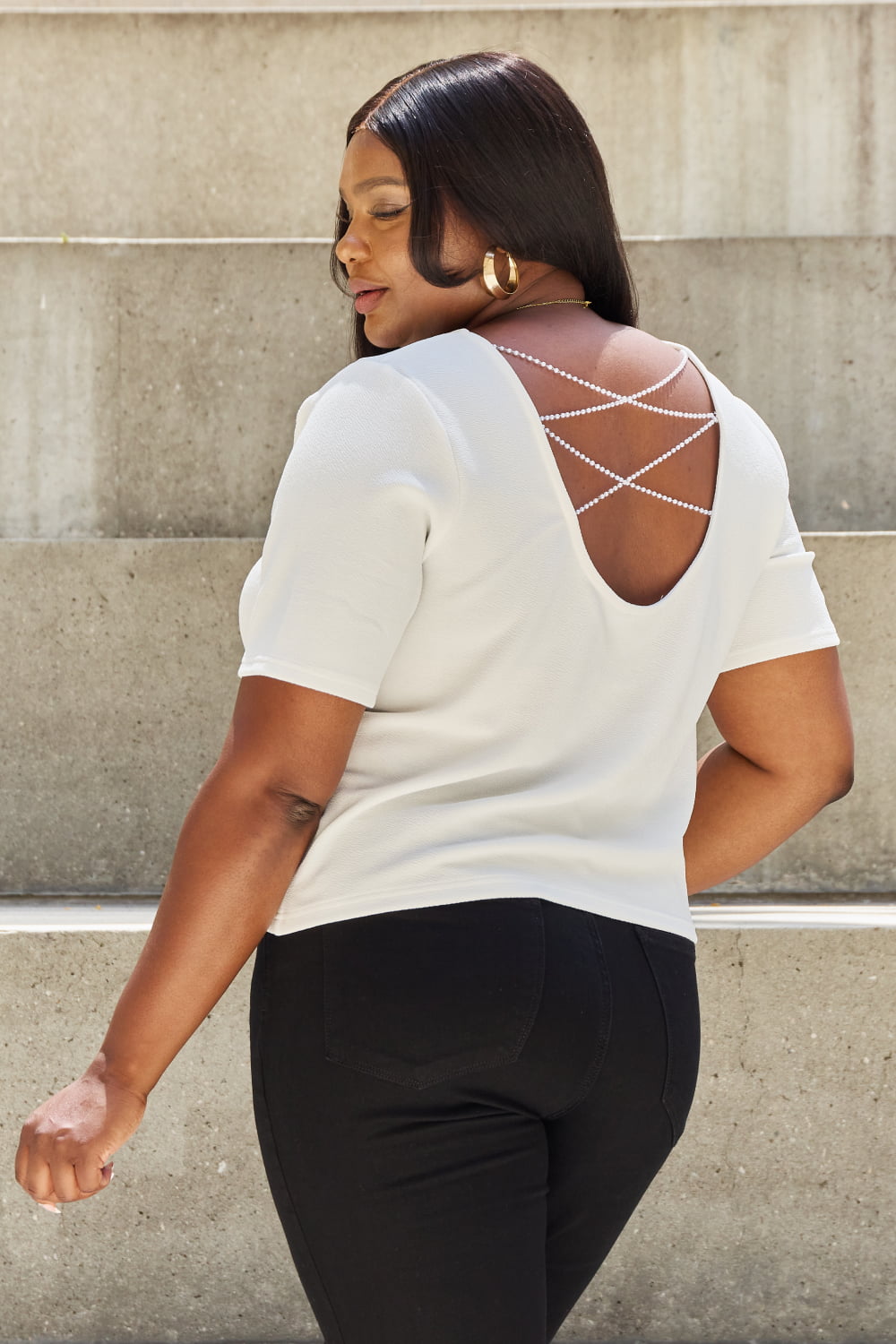 And The Why Pearl Open Back Shirt
