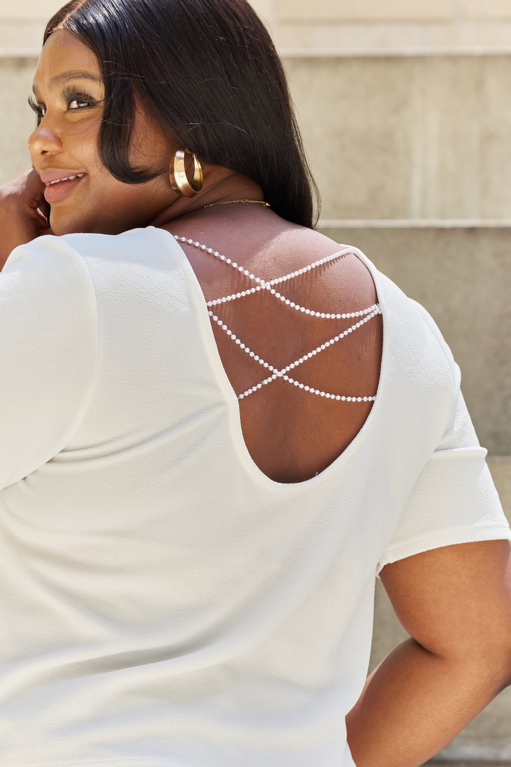 And The Why Pearl Open Back Shirt