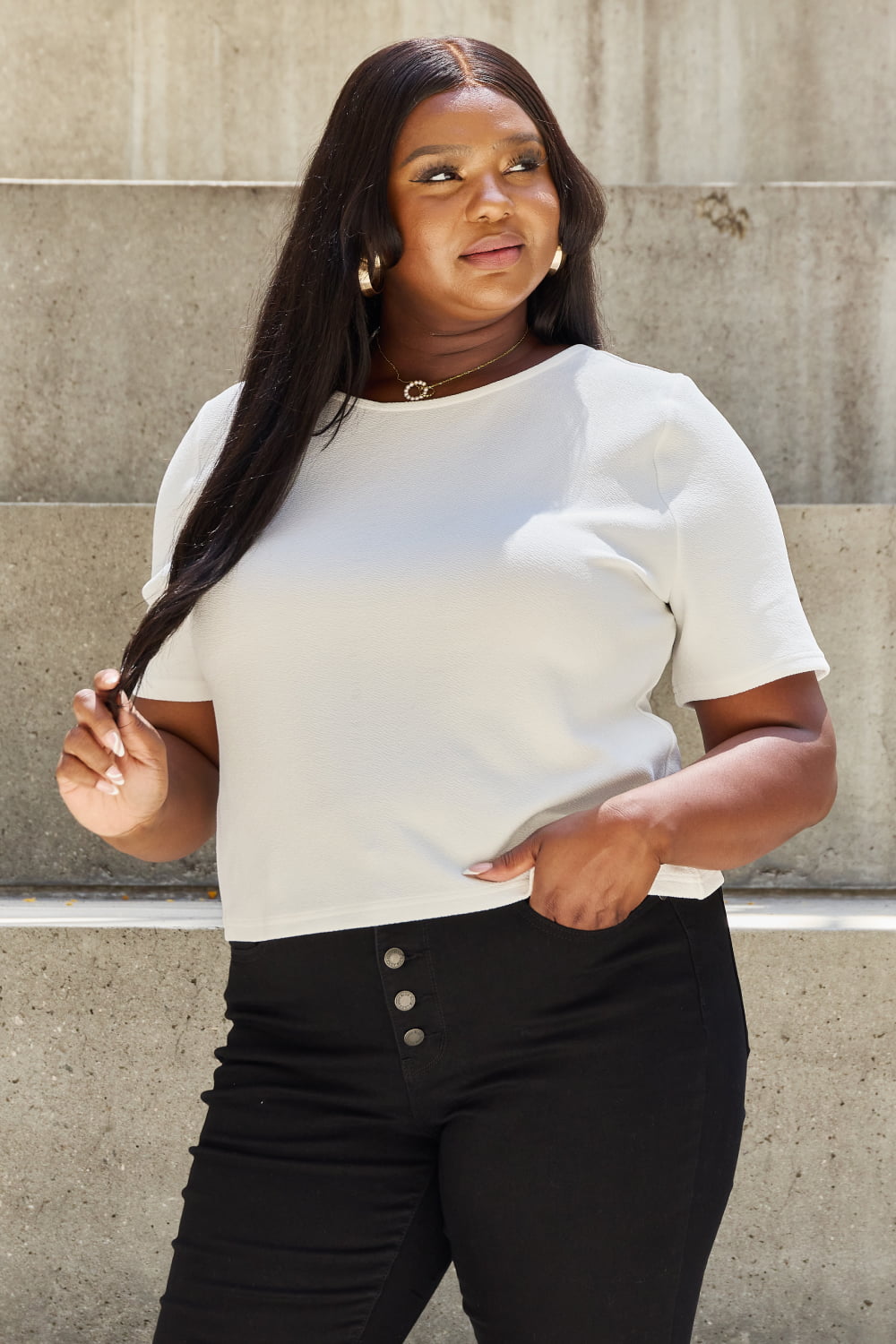 And The Why Pearl Open Back Shirt