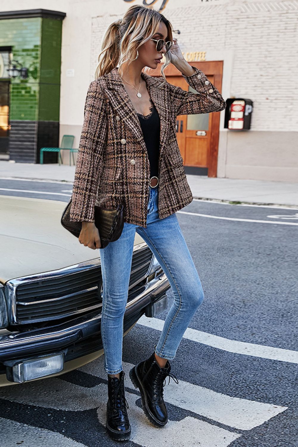 Blazer - Plaid Buttoned