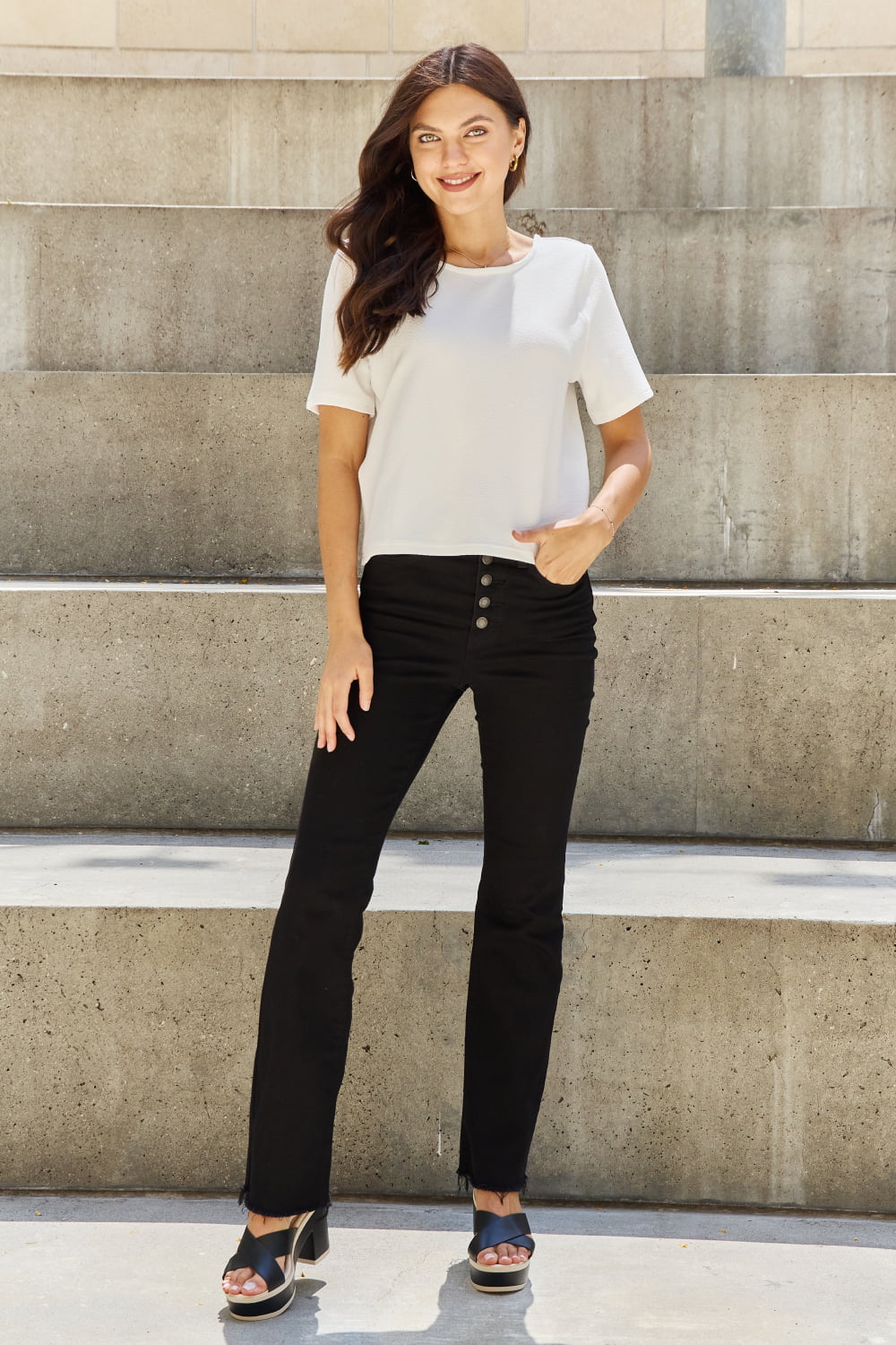 And The Why Pearl Open Back Shirt