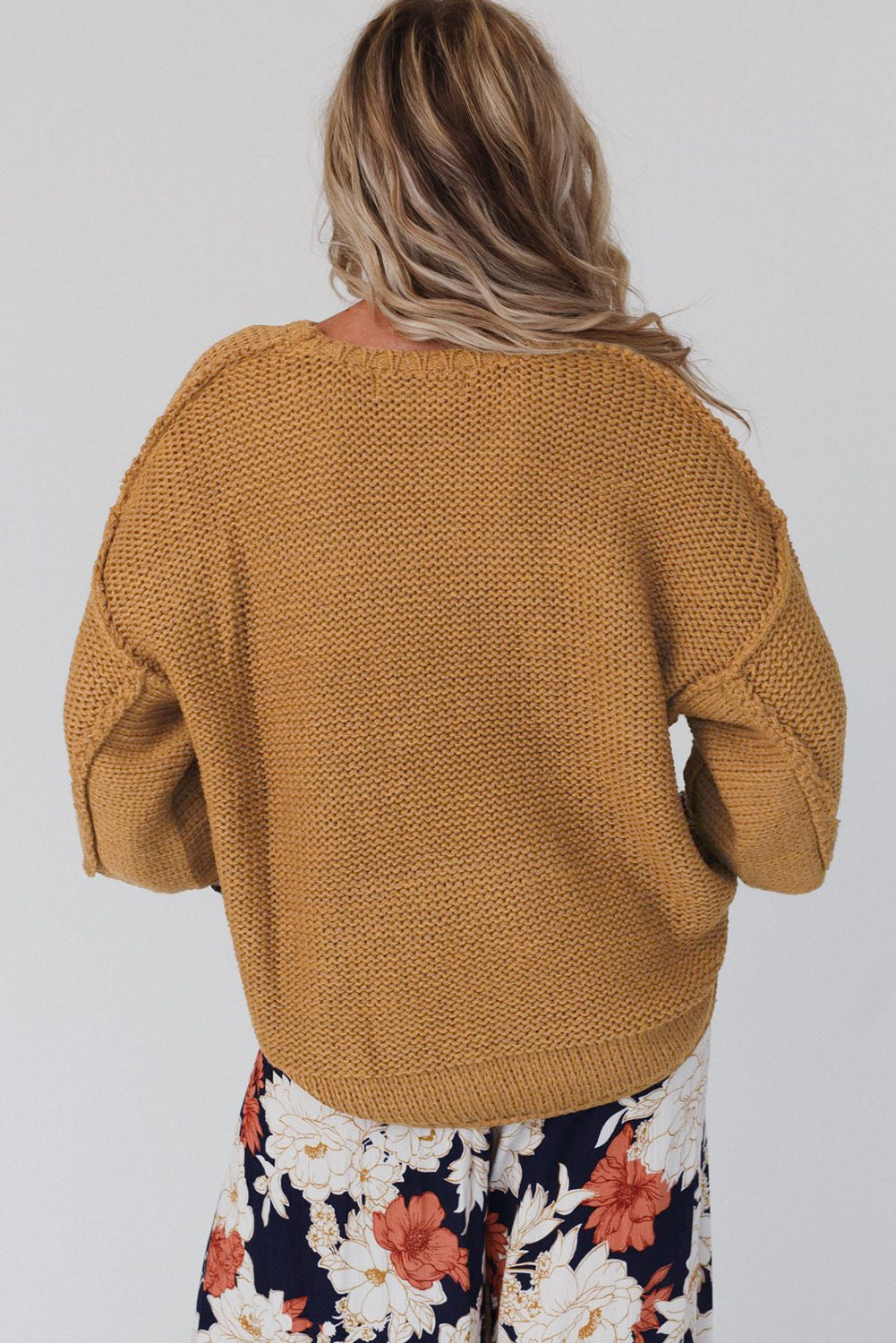 Sweater - Round Neck Dropped Shoulder