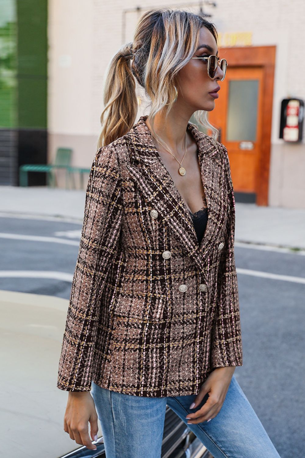 Blazer - Plaid Buttoned