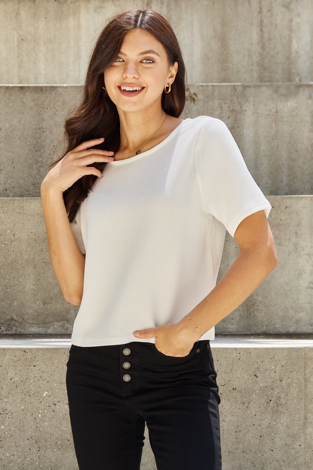 And The Why Pearl Open Back Shirt