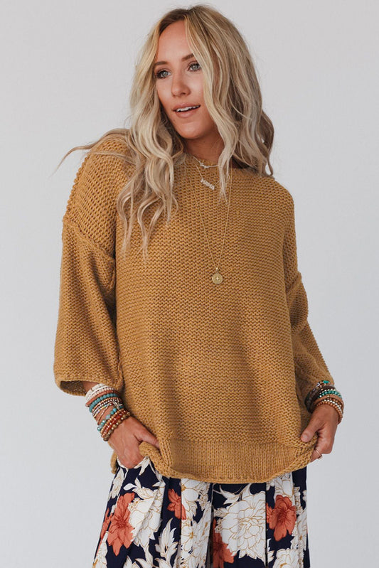 Sweater - Round Neck Dropped Shoulder