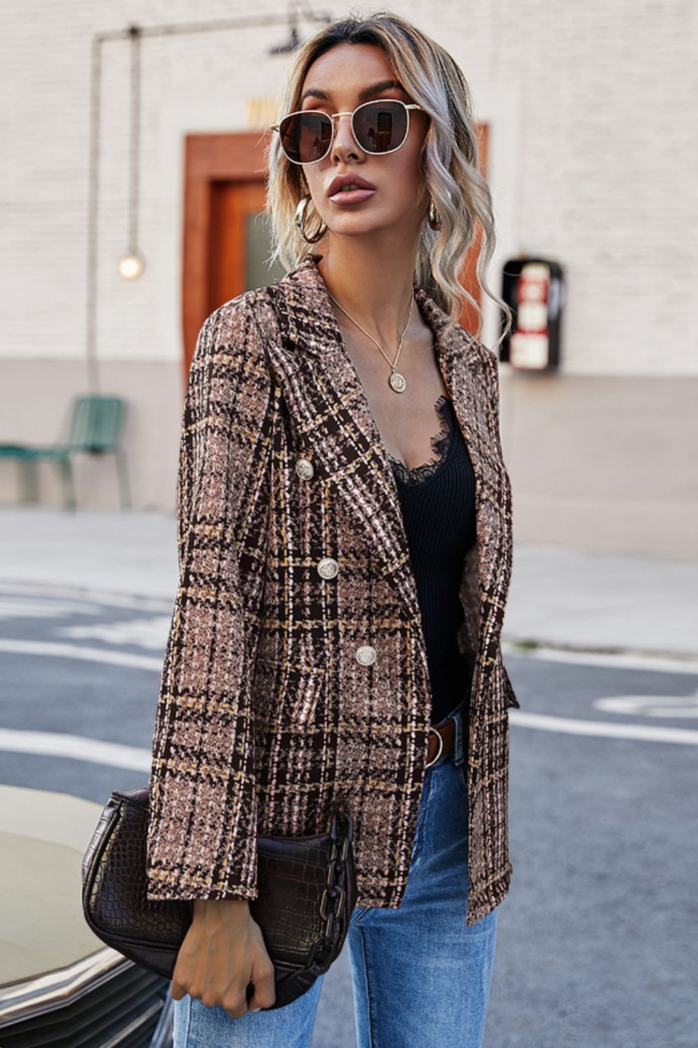 Blazer - Plaid Buttoned