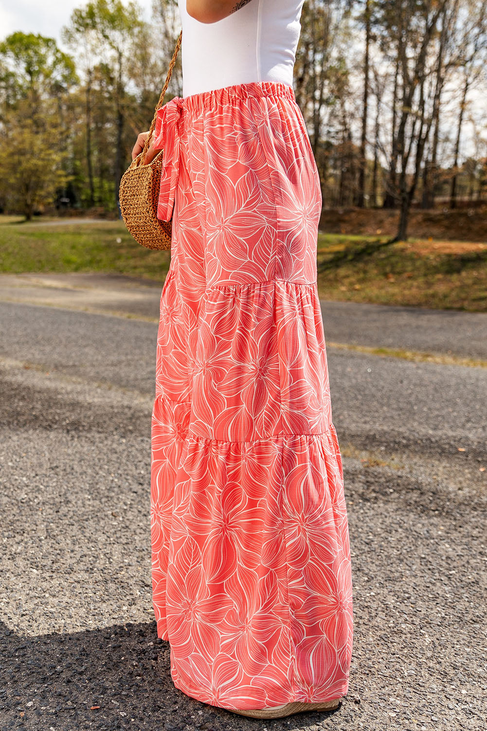 Pants - Floral Tiered Wide Leg