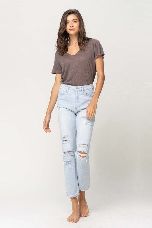 Vervet High Rise Crop Straight Jeans