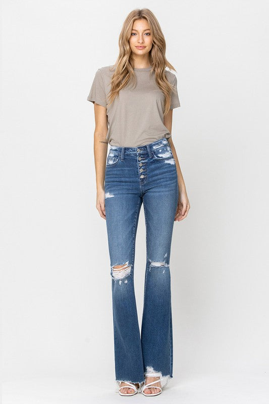 Flying Monkey High Rise Raw Hem Flares
