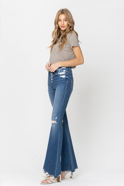 Flying Monkey High Rise Raw Hem Flares