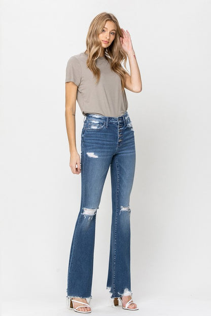 Flying Monkey High Rise Raw Hem Flares