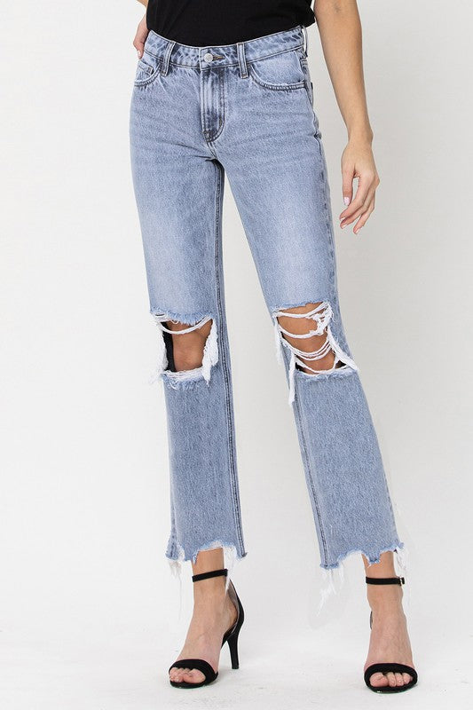 Vervet Super High Rise 90's Straight Crop Jeans