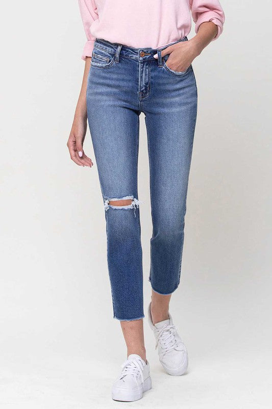 Jeans - "Vervet"Mid-Rise Straight Crop