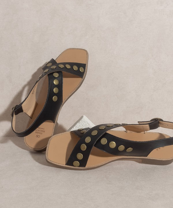 Sandals - "OASIS SOCIETY" Studded Cross Band