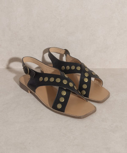 Sandals - "OASIS SOCIETY" Studded Cross Band