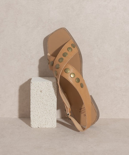 Sandals - "OASIS SOCIETY" Studded Cross Band