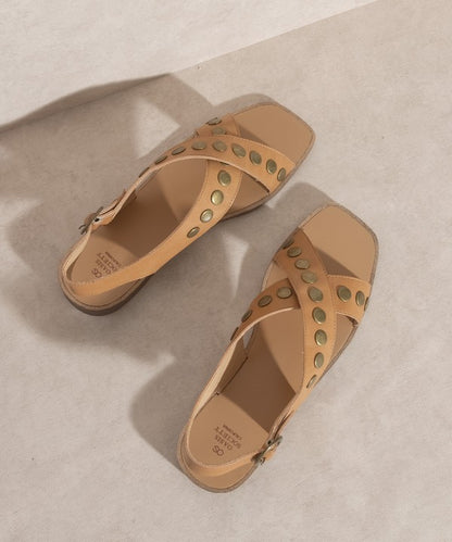 Sandals - "OASIS SOCIETY" Studded Cross Band