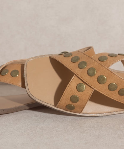 Sandals - "OASIS SOCIETY" Studded Cross Band