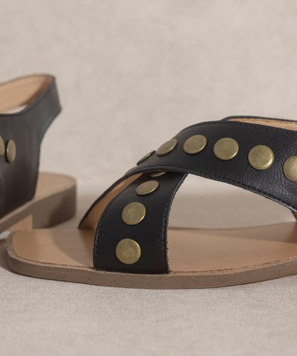 Sandals - "OASIS SOCIETY" Studded Cross Band