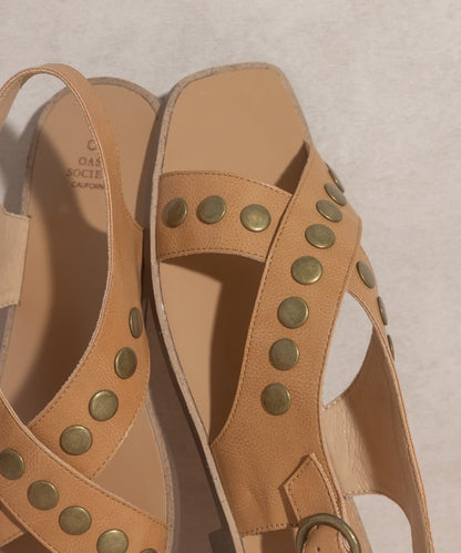 Sandals - "OASIS SOCIETY" Studded Cross Band