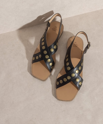 Sandals - "OASIS SOCIETY" Studded Cross Band