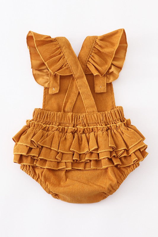Honey velvet ruffle baby romper