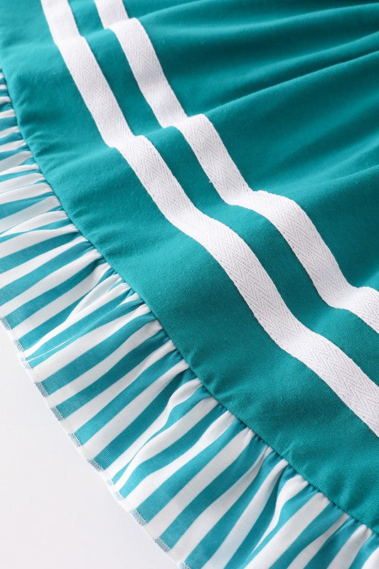 Green ruffle girl dress