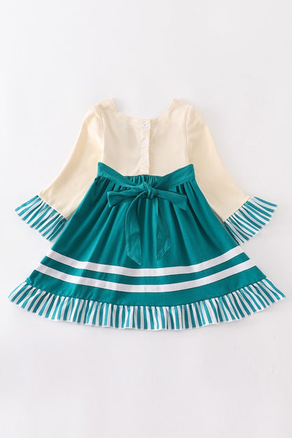 Green ruffle girl dress