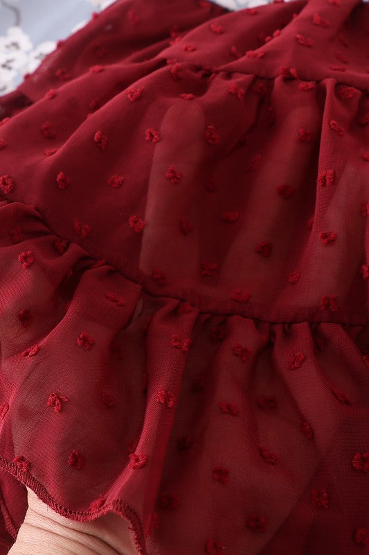 Toddler & Girls Maroon floral Tutu Dress