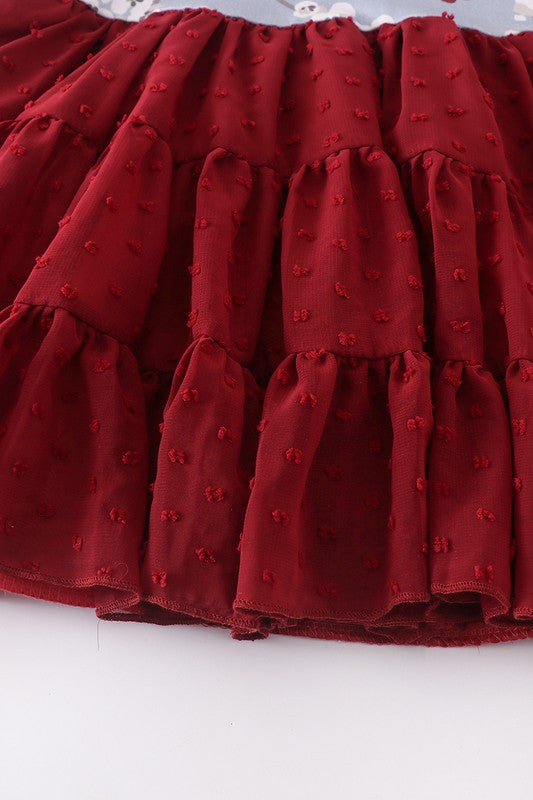 Toddler & Girls Maroon floral Tutu Dress