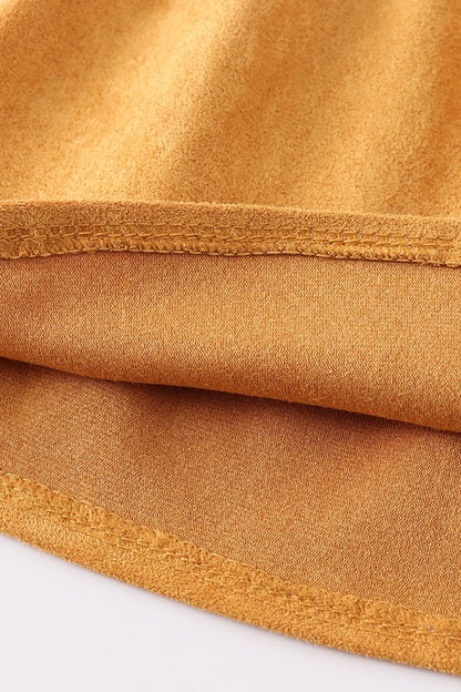 Mustard ruffle suspender girl dress
