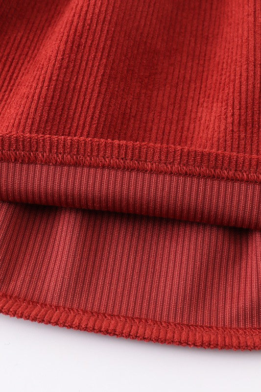 Orange corduroy fox girl dress
