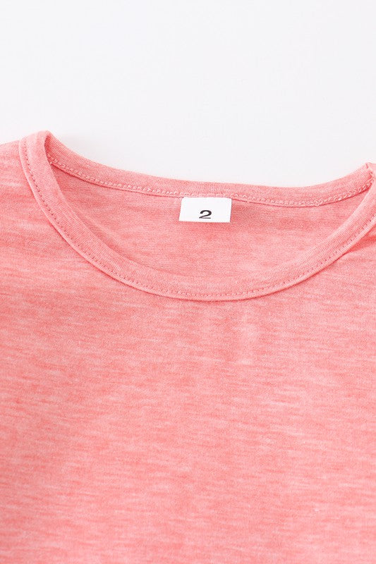 Pink ruffle pullover girl top