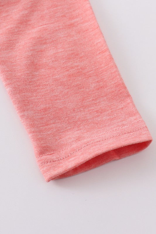Pink ruffle pullover girl top