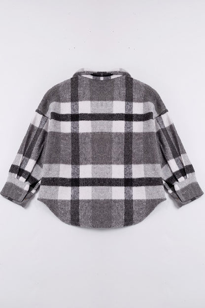 Grey plaid button down mommy &me shirt