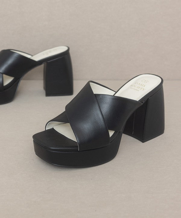 Heels - "OASIS SOCIETY" Chunky Platform Mule