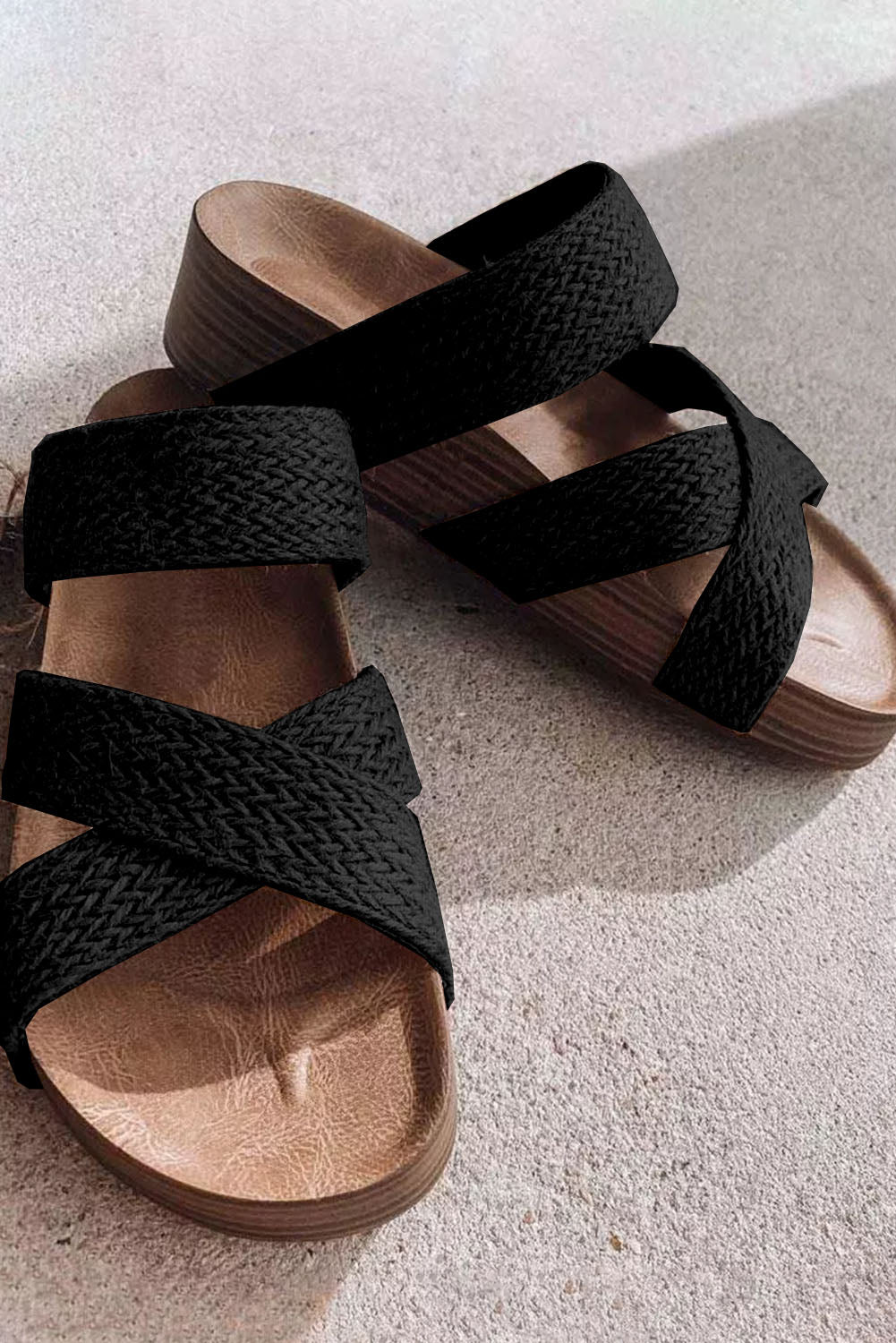 Sandals - Woven Platform Slip-on