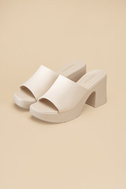 Heels - "Fortune Dynamic" Block Mules