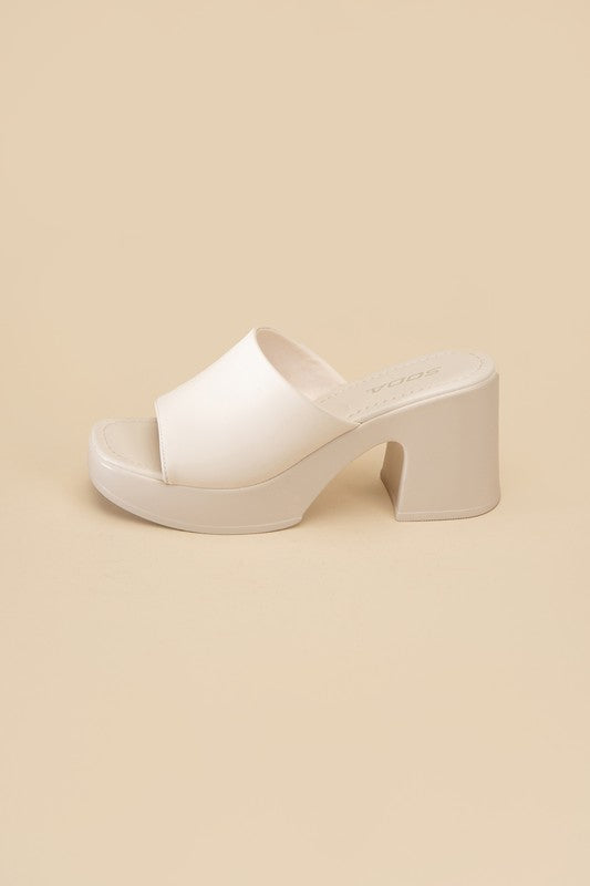 Heels - "Fortune Dynamic" Block Mules