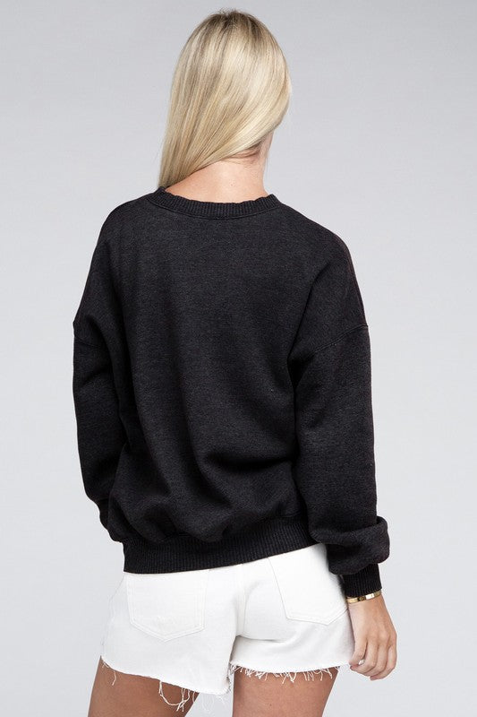 Zenana - Acid Wash Fleece Oversized Pullover