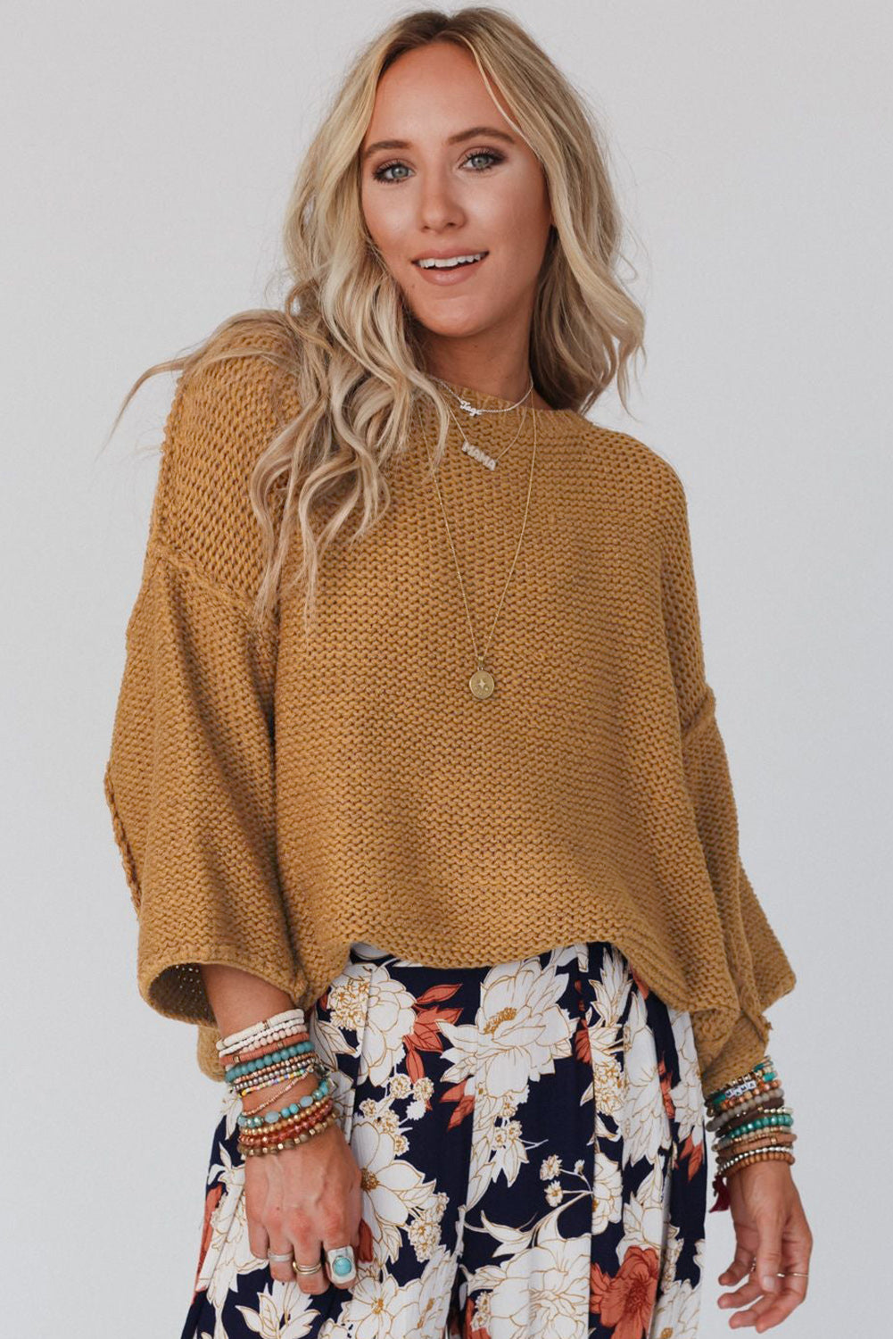 Sweater - Round Neck Dropped Shoulder