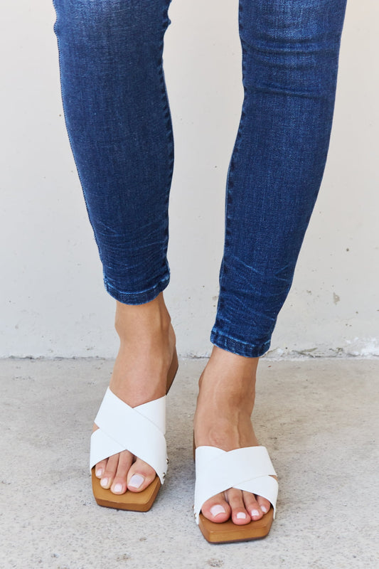 Sandals - "Weeboo" Criss Cross Wooden Clog Mule