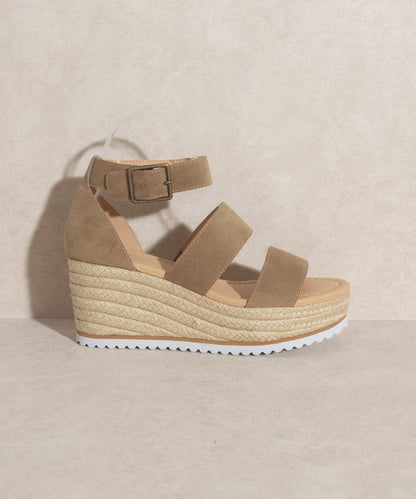 Heels - "OASIS SOCIETY" Double Strap Wedge