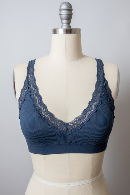 Leto Accessories / Lace Trim Padded Bralette