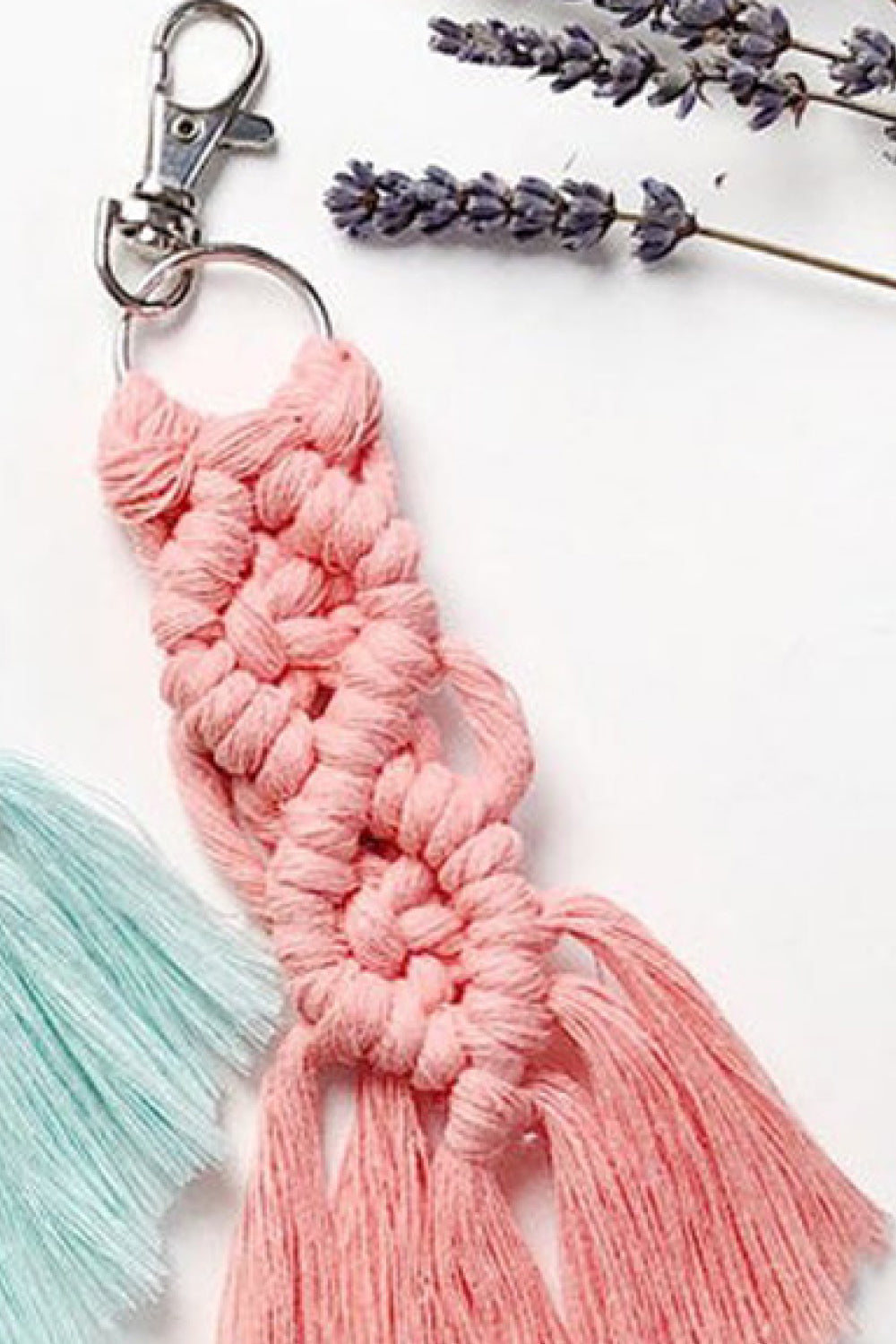 4-Pack Macrame Fringe Keychain