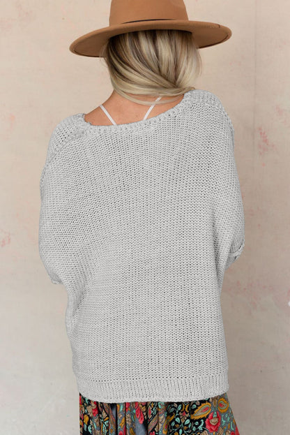 Sweater - Round Neck Dropped Shoulder