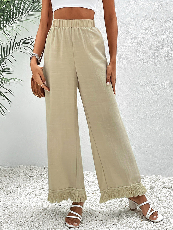Pants - Fringe Detail Wide Leg