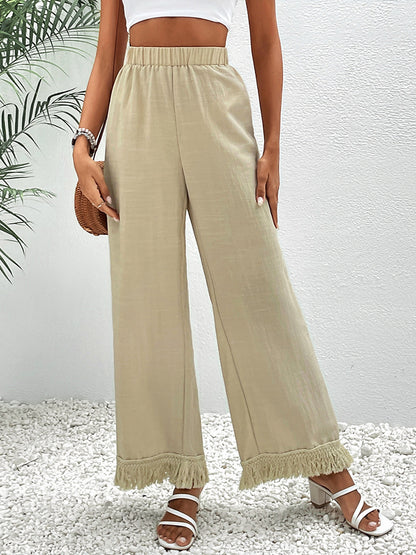 Pants - Fringe Detail Wide Leg